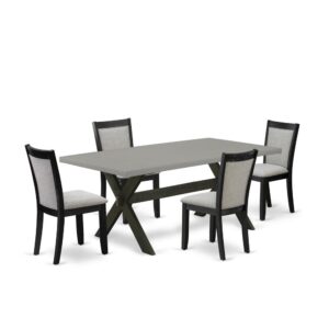 This Modern Dining Table Set  Includes A Dining Table With 4 Parson Chairs To Make Your Loved Ones Mealtime More Comfortable And Pleasant. The Frame Of This Dining Set  Is Created Of High Quality Rubber Wood