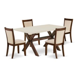 This Dining Set  Is Built To Provide The Beauty Of Charm To Any Dining Room. This Dining Table Set  Consists Of A Mid Century Modern Table And 4 Matching Kitchen Chairs. Our Dinner Table Set  Adds Some Simple And Contemporary Beauty To Your Home. Suitable For Dinette