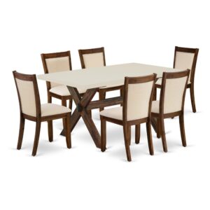 This Dinner Table Set  Is Built To Provide Beauty Of Charm To Any Dining Room. This Dining Room Table Set  Contains A Kitchen Table And 6 Matching Dining Room Chairs. Our Kitchen Dining Table Set  Adds Some Simple And Modern Elegance To Your Home. Ideal For Dinette