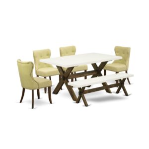 EAST WEST FURNITURE 6-PIECE KITCHEN TABLE SET- 4 AMAZING DINING ROOM CHAIRS