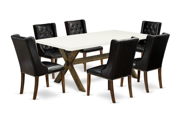 EAST WEST FURNITURE - X727FO749-7 - 7-PC MODERN DINING TABLE SET