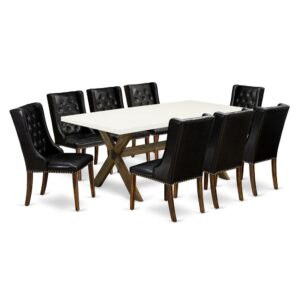 EAST WEST FURNITURE - X727FO749-9 - 9 PIECE DINING TABLE SET