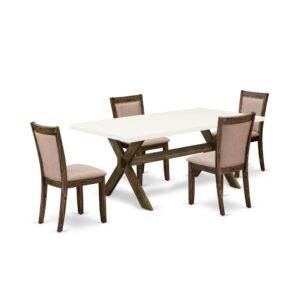 Our dinette set adds a touch of elegance to any dining room that you and your family will absolutely enjoy. The elegant 6 Piece dining room set includes a wood kitchen table and a mid century modern bench