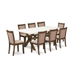This 7 Piece modern dining set includes a wood dining table with 6 mid century dining chairs to make your loved ones mealtime more leisurely and pleasant. The structure of this kitchen dining table set is created of prime quality Asian wood