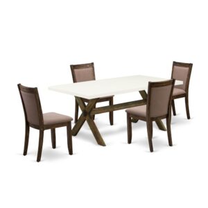 This 7 piece table set includes a wood dining table with 6 dining room chairs to make your friends and family mealtime more comfortable and pleasant. The frame of this modern dining table set is created of top quality Asian wood