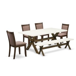 Our mid century modern dining set adds a touch of elegance to any dining room that you and your family will absolutely enjoy. The elegant 7 Piece dinner table set consists of a dinner table and 6 parson chairs. This rectangular dining table top is offered in a Cement finish. In addition