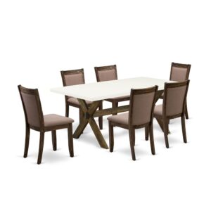 Our dining set adds a touch of elegance to any dining room that you and your family will absolutely enjoy. The elegant 6 Piece modern dining set contains a modern dining table and a wood bench