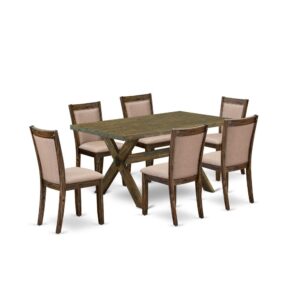 This 9 piece table set includes a mid century dining table with 8 modern dining chairs to make your loved one's meals easier and pleasant. The structure of this dining room table set is created of top quality Asian wood