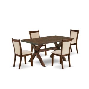 This Dining Room Table Set  Is Built To Give Elegance Of Charm To Any Dining Room. This Mid Century Dining Set  Includes A Kitchen Table And 4 Matching Padded Chairs. Our Kitchen Dining Table Set  Adds Some Simple And Contemporary Beauty To Your Home. Ideal For Dinette