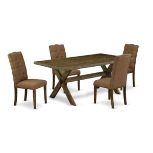 EAST WEST FURNITURE 5-PC DINING TABLE SET WITH 4 PARSON DINING CHAIRS AND RECTANGULAR dining table