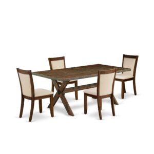 This Mid Century Dining Set  Is Built To Offer Elegance Of Charm To Any Dining Room. This Dinner Table Set  Consists Of A Kitchen Table And 4 Matching Modern Dining Chairs. Our Dinner Table Set  Adds Some Simple And Modern Elegance To Your Home. Suitable For Dinette
