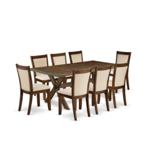 This Dinette Set  Is Built To Offer Elegance Of Charm To Any Dining Room. This Dining Set  Contains A Dining Table And 8 Matching Upholstered Dining Chairs. Our Dining Room Table Set  Adds Some Simple And Modern Elegance To Your Home. Ideal For Dinette