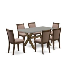 This Dining Room Set  Includes 6 Mid Century Parson Chairs And 1 Rectangular Table. This Kitchen Table Has A Rectangular Table Top And Gorgeous Wooden Legs. The Hardwood Frame And Soft Padded Back Ensure That These Dining Chairs Sturdiness And Offers Decent Support To Your Back