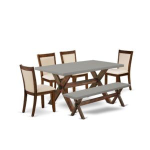 This Modern Dining Table Set  Is Built To Give Elegance Of Charm To Any Dining Room. This Kitchen Dining Table Set  Consists Of A Wooden Table And A Dining Room Bench With 4 Matching Dining Chairs. Our Kitchen Dining Table Set  Adds Some Simple And Modern Beauty To Your Home. Ideal For Dinette