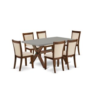 This Mid Century Dining Set  Is Built To Provide Elegance Of Charm To Any Dining Room. This Dining Room Set  Contains A Kitchen Table And 6 Matching Parsons Chairs. Our Dining Set  Adds Some Simple And Contemporary Beauty To Your Home. Ideal For Dinette