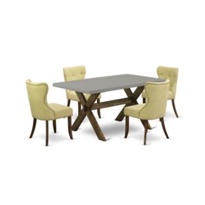 EAST WEST FURNITURE 5-Pc DINETTE SET- 4 INCREDIBLE UPHOLSTERED DINING CHAIRS AND ONE BREAKFAST TABLE