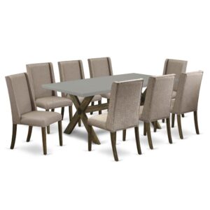 EaST WEST FURNITURE 5-PIECE DINNING ROOM TaBLE SET 8 WONDERFUL PaRSONS DINING ROOM CHaIRS and DINETTE TaBLE