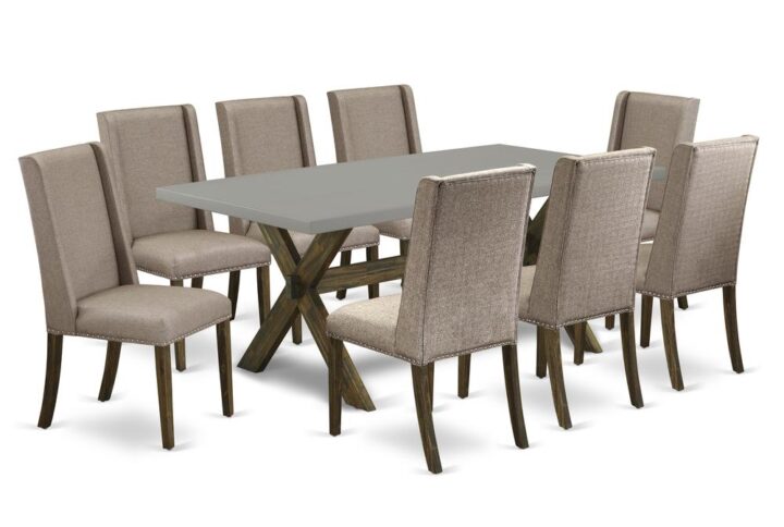 EaST WEST FURNITURE 5-PIECE DINNING ROOM TaBLE SET 8 WONDERFUL PaRSONS DINING ROOM CHaIRS and DINETTE TaBLE