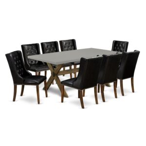EAST WEST FURNITURE - X797FO749-9 - 9-PC MODERN DINING TABLE SET