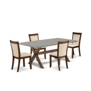 This Dinette Set  Is Built To Offer Elegance Of Charm To Any Dining Room. This Dining Room Set  Contains A Modern Dining Table And 4 Matching Parson Dining Chairs. Our Mid Century Dining Set  Adds Some Simple And Contemporary Elegance To Your Home. Ideal For Dinette