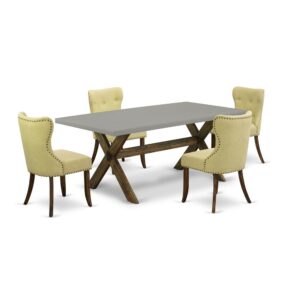 EAST WEST FURNITURE 5-Pc DINETTE ROOM SET- 4 FANTASTIC DINING CHAIR AND ONE WOODEN DINING TABLE