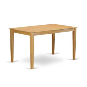 and an Oak wooden table featuring a rectangular top and four legs. Expertly crafted by highly experienced carpenters