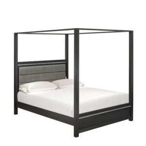 Our wooden bedroom set provides an elegant and sophisticated appeal to any room. We are offering a 2-Piece modern bedroom set that consists of 1 queen bed frame and a chest drawer. Our modern bed frame features a headboard