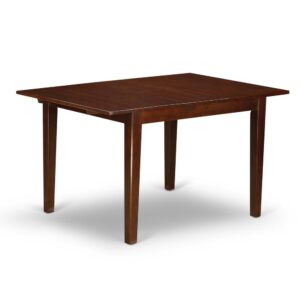 this charming set includes a clean-lined rectangular table with tapered square legs