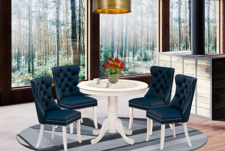 EST WEST FURNITURE - ANDA5-LWH-29 - 5-PIECE MODERN DINING TABLE SET