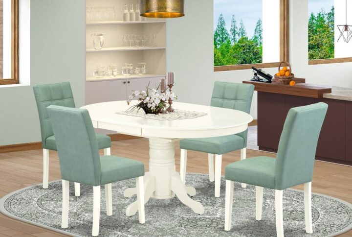 EAST WEST FURNITURE - AVAS5-LWH-43 - 5-PIECE DINING ROOM TABLE SET