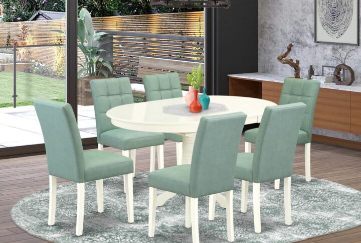 EAST WEST FURNITURE - AVAS7-LWH-43 - 7-PIECE DINING TABLE SET