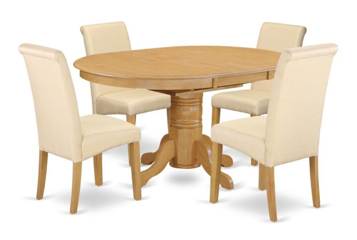 Give your room decor a new and polished look with this modern 5 Piece AVBA5-OAK-02 Dining Set.