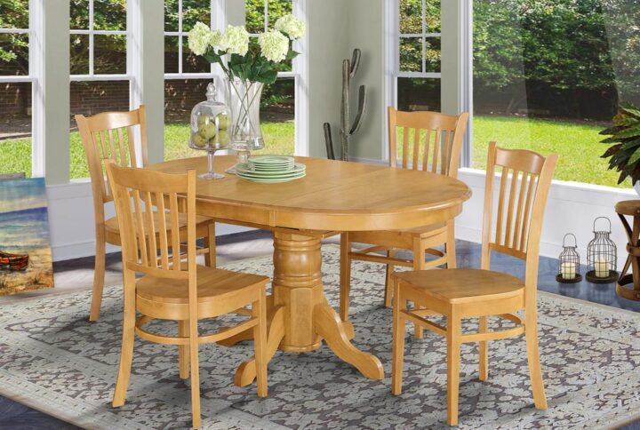 Our natural tones of Oak kitchen table set coordinate with a different styles and preferences. Having gently curved edge