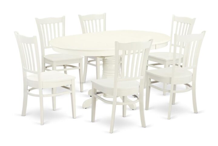Modify your room decor a new and polished look with this modern 7 Piece Dining Set. Available in a marvelous Linen White finish