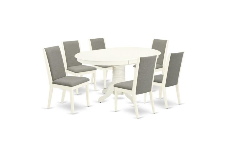 EAST WEST FURNITURE 7-PC ROUND DINING TABLE SET AND 6 FANTASTIC KITCHEN PARSON CHAIR AND ROUND KITCHEN TABLE