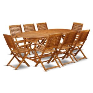 This rustic Outdoor-Furniture dining table set is resistant to water and mold as well as a sustainable resource