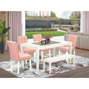 EAST WEST FURNITURE - CAAS6-LWH-42 - 6-PIECE KITCHEN TABLE SET