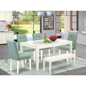 EAST WEST FURNITURE - CAAS6-LWH-43 - 6-PIECE MID CENTURY TABLE SET