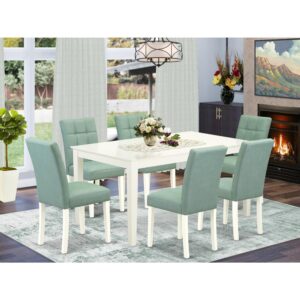 EAST WEST FURNITURE - CAAS7-LWH-43 - 7-PIECE MODERN DINING TABLE SET