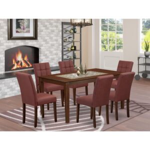 EAST WEST FURNITURE - CAAS7-MAH-26 - 7-PIECE KITCHEN DINING TABLE SET