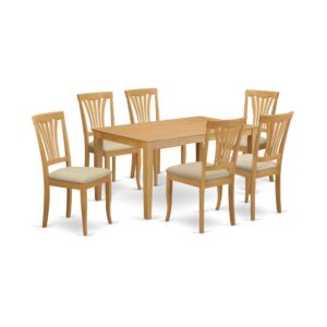 This amazing simple but fascinating 7 piece table and chairs set will increase comfort and style to your dining room. It includes a dining room table and 6 beautifully crafted kitchen chairs. The Table set can seat a maximum of six people. This set is designed out of the popular Asian Hardwood
