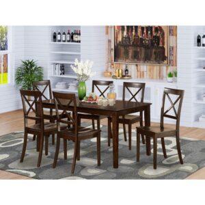 Luxurious yet still classy dining room table set provides contemporary panache to any dining area. Cappuccino finish dining room integrates set comes with a with contemporary and even long-established dining room