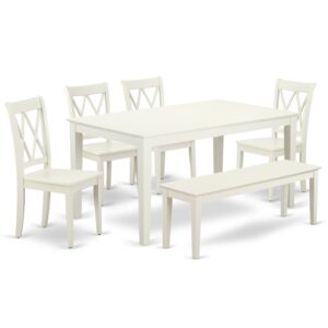 The CACL6-LWH-W dining set provides a distinct
