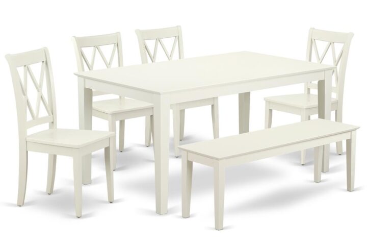 The CACL6-LWH-W dining set provides a distinct