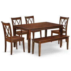 The CACL6-MAH-W dining set provides a distinctive