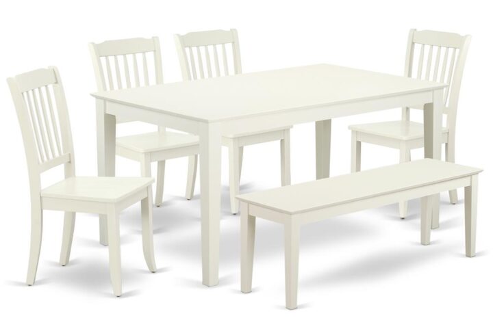 The CADA6-LWH-W dining set provides a distinct