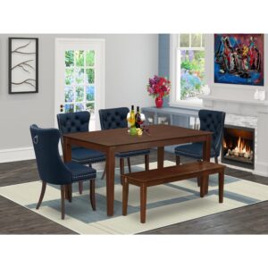 EAST WEST FURNITURE - CADA6-MAH-29 - 6-PIECE KITCHEN DINING TABLE SET