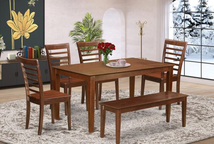 Dining table set can provide your home kitchen advanced complexity with a tasteful as well as smart beautiful design. This excellent Capri dinette table together with dining chair comes with a solid wood top for a sophisticated