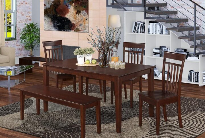 Capri dining sets offer your dining area modern elegance with an elegant and smart aesthetic design and style. This particular Capri kitchen table and cushioned dining chair includes a solid top for a refined