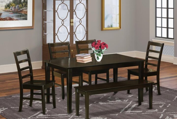 This particular dining room table and dining chairs provides distinct